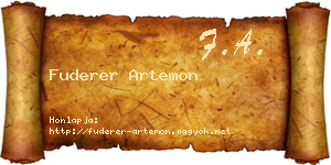 Fuderer Artemon névjegykártya